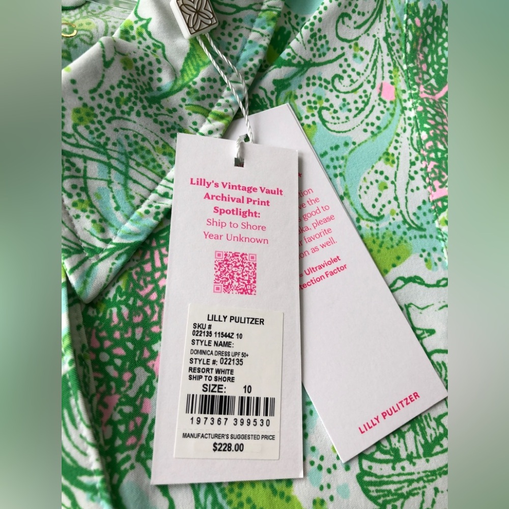 NWT Lilly Pulitzer Dominica Dress in Ship to Shore Size 10 - Picture 9 of 12